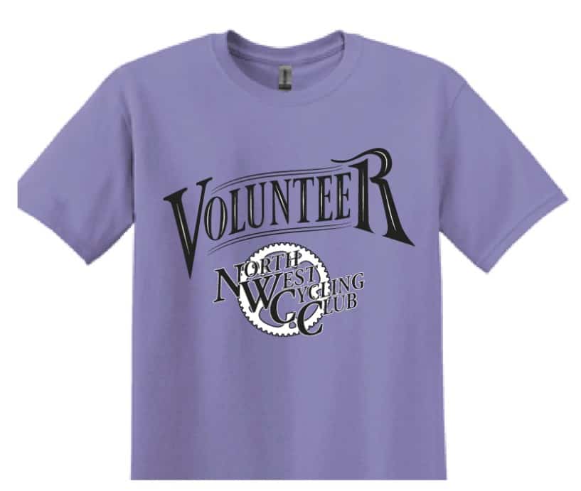 Volunteer North West Cycling Club T-shirt, bike gear, cycling club apparel, sports T-shirt, cycling volunteer shirt.