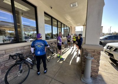 NWCC Vintage Park Starbucks Ride 25 Group of cyclists gathering outside Northwest Cycling Club for a ride or event.