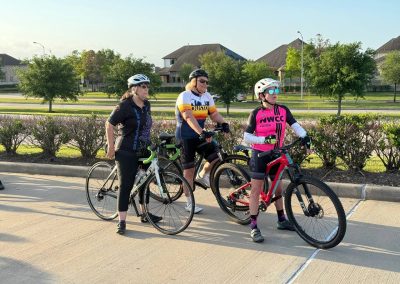 Women cycling group, northwest cycling club, on a scenic ride in the neighborhood.