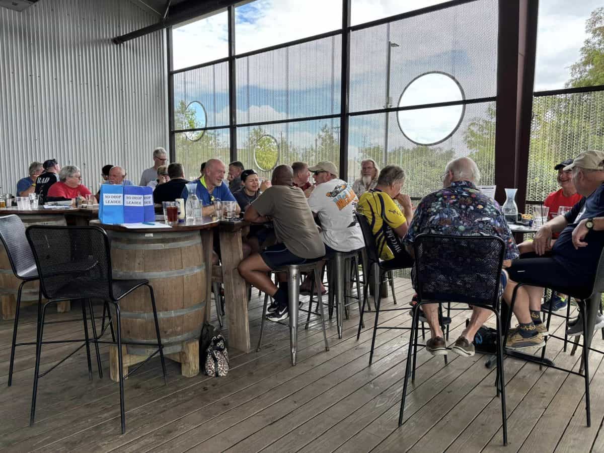 NWCC News - From the President 43 Cycling club members enjoying a meal at Northwest Cycling Club's indoor venue.