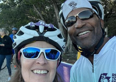 Cycling In Houston - NWCC Recent Activities Gallery 665 Smiling cyclists in helmets at Northwest Cycling Club event, enjoying scenic outdoor ride.