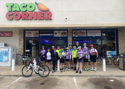 Cycling In Houston - NWCC Recent Activities Gallery 664 Group of Northwest Cycling Club members at Taco Corner for a bike ride gathering.