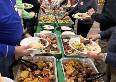 Cycling In Houston - NWCC Recent Activities Gallery 598 Delicious buffet with diverse food options at Northwest Cycling Club event.