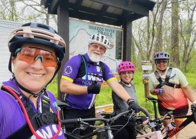 Cycling In Houston - NWCC Recent Activities Gallery 536 Vibrant group of cyclists at Brazos River Trails, showcasing outdoor biking and community in Northwest Cycling Club.