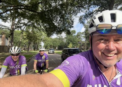 Cycling In Houston - NWCC Recent Activities Gallery 474 Happy cyclists from Northwest Cycling Club riding together in Houston.