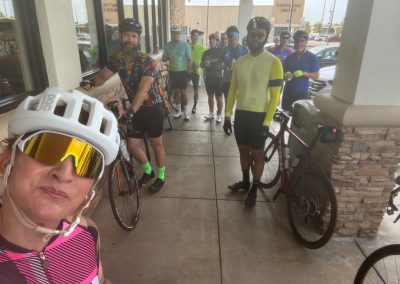 Cycling In Houston - NWCC Recent Activities Gallery 430 Group of cyclists at Northwest Cycling Club ready for a group ride, wearing helmets and cycling gear for safety and comfort.