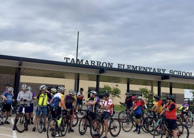 Cycling In Houston - NWCC Recent Activities Gallery 433 Cycling group at Tamarron Elementary School, Northwest Cycling Club outdoor bike ride event.