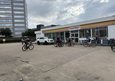 Cycling In Houston - NWCC Recent Activities Gallery 274 Cyclists gather outside Food Mart in a parking lot before a Northwest Cycling Club ride.