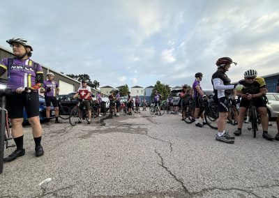 Cycling In Houston - NWCC Recent Activities Gallery 293 Cycling group members preparing for ride at Northwest Cycling Club event.