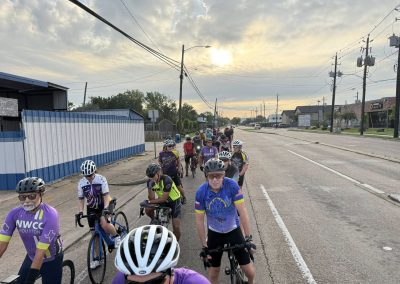 Cycling In Houston - NWCC Recent Activities Gallery 289 High school cyclists participating in Northwest Cycling Club group ride, outdoor scenery, community cycling event.