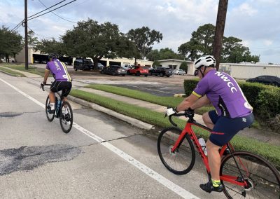 Cycling In Houston - NWCC Recent Activities Gallery 292 Bike ride during Northwest Cycling Club event in NWCC jerseys.