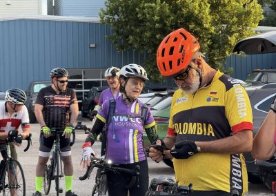 Cycling In Houston - NWCC Recent Activities Gallery 301 Cyclist group preparing for ride at Northwest Cycling Club outdoor event.