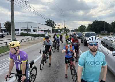 Cycling In Houston - NWCC Recent Activities Gallery 261 Cycling group participating in Northwest Cycling Club event on a cloudy day.