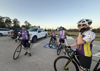 Cycling In Houston - NWCC Recent Activities Gallery 239 Cycling team members preparing for ride at Northwest Cycling Club event.