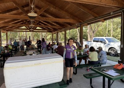 Cycling In Houston - NWCC Recent Activities Gallery 140 Freshwater group bicycle ride at Northwest Cycling Club outdoor pavilion, social event in nature, community cycling enthusiasts.