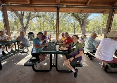Cycling In Houston - NWCC Recent Activities Gallery 156 Enjoying a meal after a group bike ride at Northwest Cycling Club event.