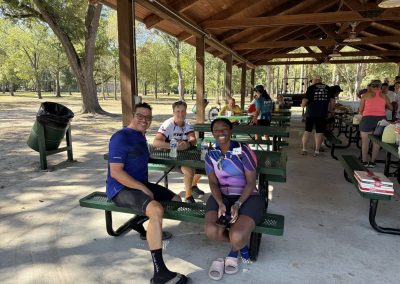 Cycling In Houston - NWCC Recent Activities Gallery 173 Friends enjoying a break at Northwest Cycling Club outdoor picnic area.