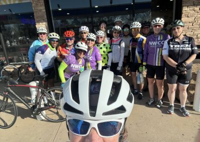 Cycling In Houston - NWCC Recent Activities Gallery 35 Group cycling event at Northwest Cycling Club, Houston, with cyclists in jerseys and gear.