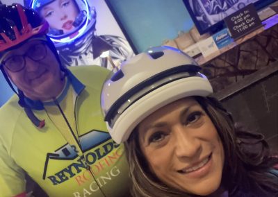 Cycling In Houston - NWCC Recent Activities Gallery 25 Helmeted cyclist woman and man at Northwest Cycling Club event.
