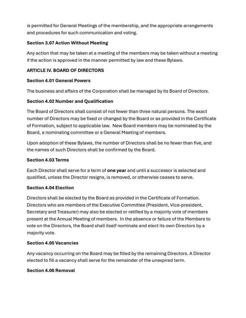 BYLAWS OF GREATER WEST HOUSTON CYCLING CLUB NONPROFIT CORPORATION