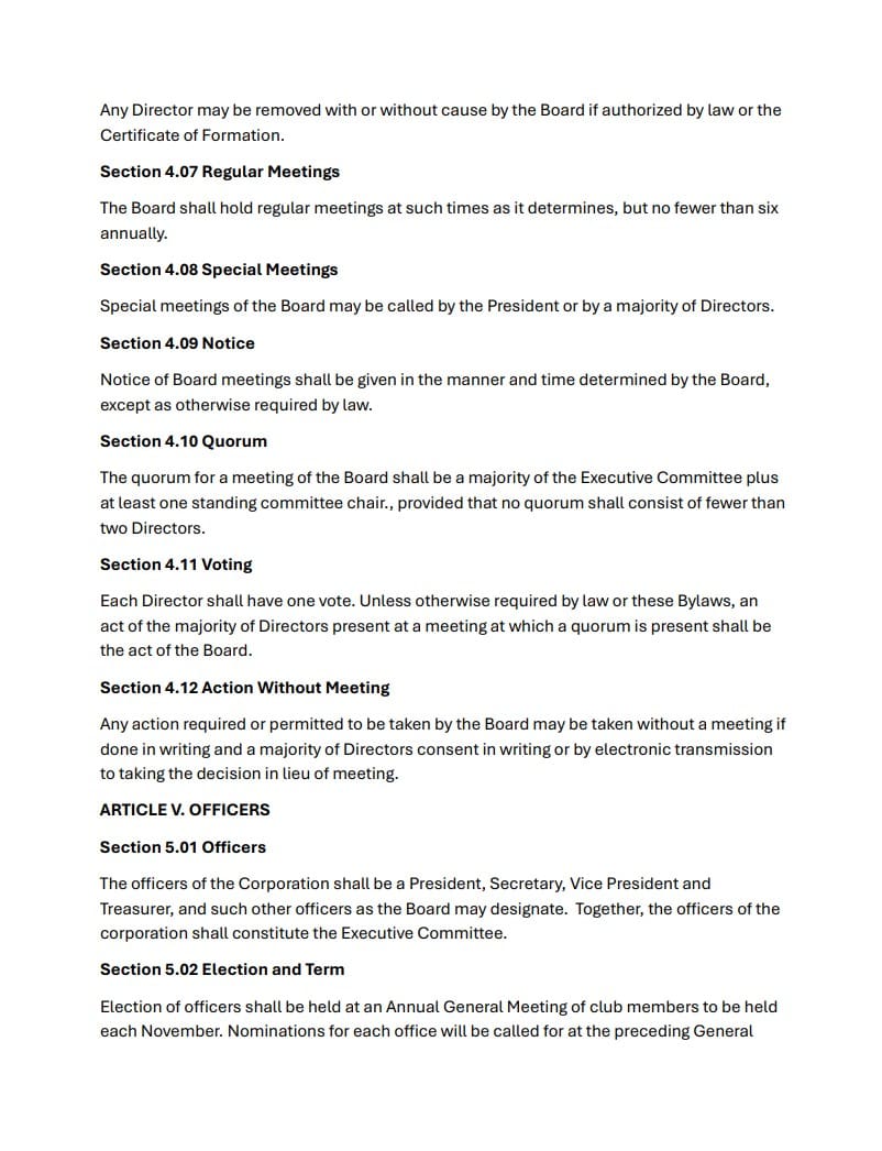 BYLAWS OF GREATER WEST HOUSTON CYCLING CLUB NONPROFIT CORPORATION