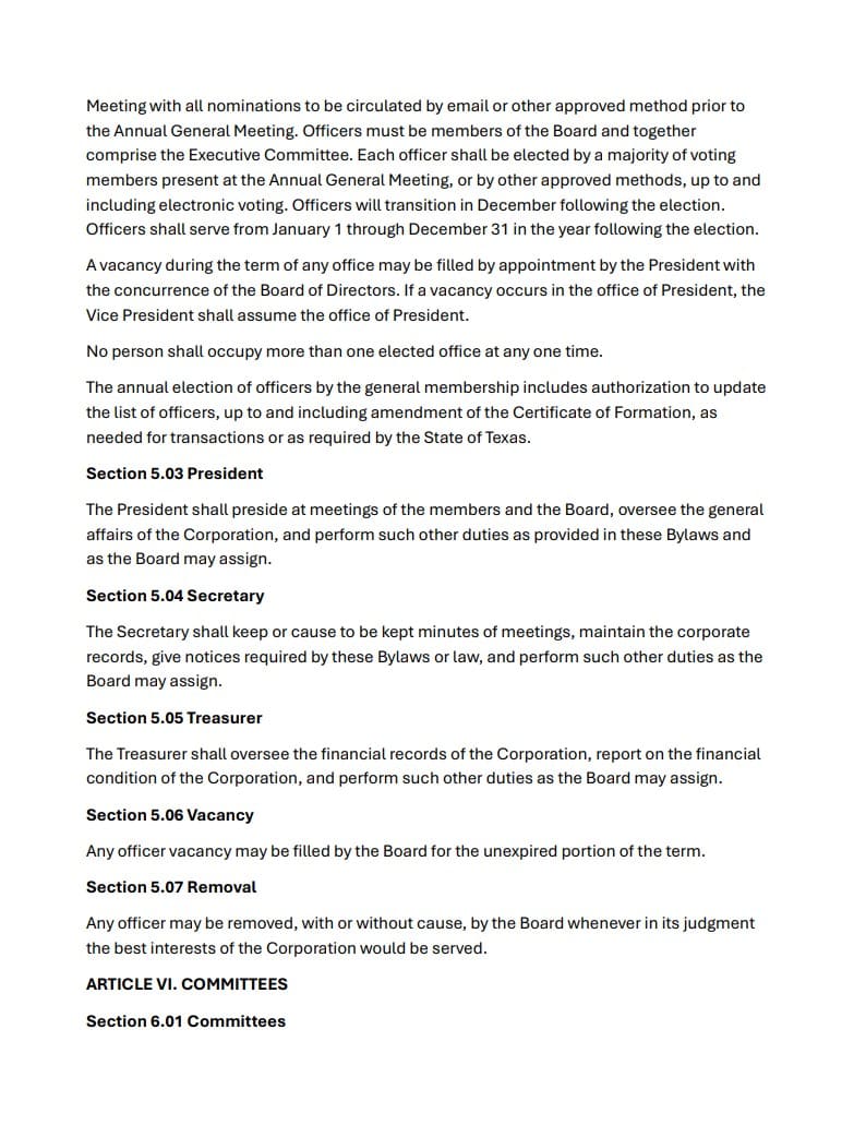 BYLAWS OF GREATER WEST HOUSTON CYCLING CLUB NONPROFIT CORPORATION